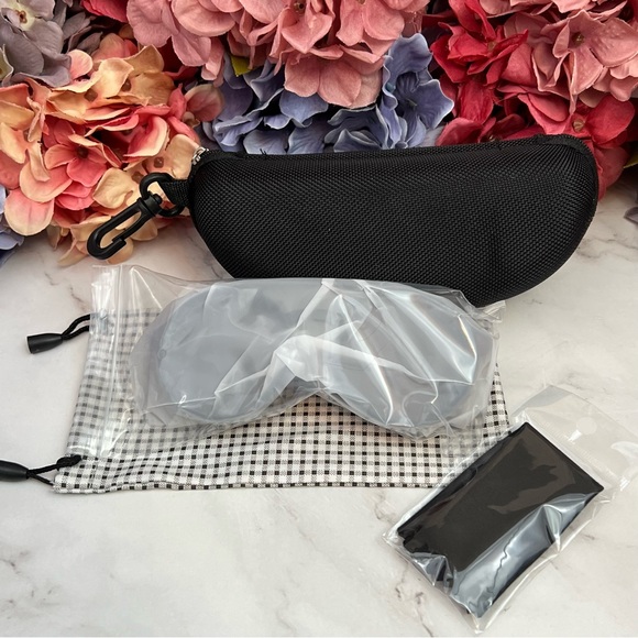 Steampunk Round Gray Gradient Black Leather Shield Polarized Sunglasses - Picture 15 of 16